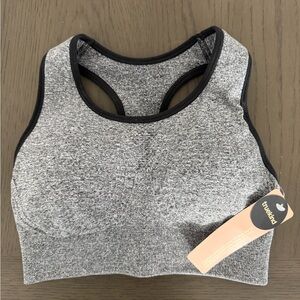 Truekind Daily Comfort Racerback Sports Bra – Gray/Black – Size Small – NWT